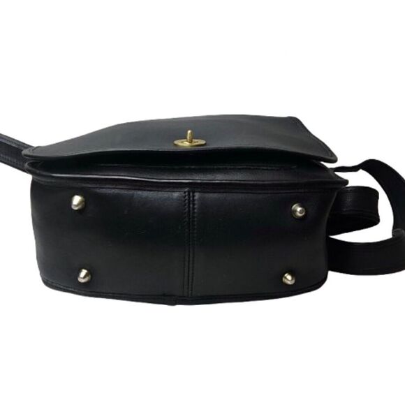 M Vintage COACH Black Stewardess Glove Tanned Turn Lock Bag Costa Rica COA 9525 - Picture 12 of 17